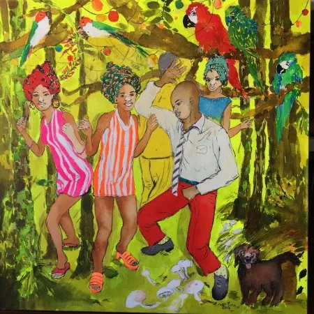 PINAR TINÇ tarafından 2017 yılında 70x70 cm ölçülerinde Tuval üzeri çini mürekkebi tekniği ile yapılmıştır.