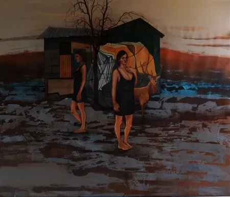 MAHMUT ÖZDEMİR tarafından 2017 yılında 120x140 cm ölçülerinde Tuval üzeri akrilik boya tekniği ile yapılmıştır.