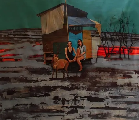 MAHMUT ÖZDEMİR tarafından 2017 yılında 100x110 cm ölçülerinde Tuval üzeri akrilik boya tekniği ile yapılmıştır.