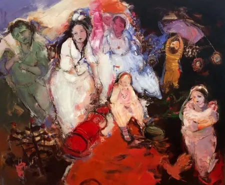 PERUZE HAMURCU tarafından 2015 yılında 115x135 cm ölçülerinde Tuval üzeri yağlı boya tekniği ile yapılmıştır.