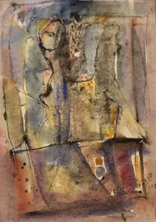 YAŞAR ALİ GÜNEŞ tarafından 1990 yılında 49x34 cm ölçülerinde Kağıt üzeri sulu boya tekniği ile yapılmıştır.