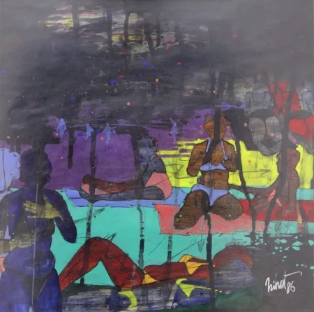 NİHAT KAHRAMAN tarafından 26x26 cm ölçülerinde Tuval üzeri yağlı boya tekniği ile yapılmıştır.