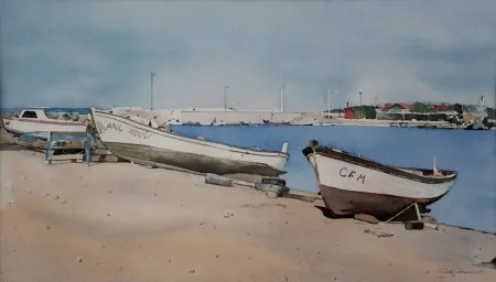 METİN SÖNMEZLER tarafından 2007 yılında 25x44 cm ölçülerinde Kağıt üzeri sulu boya tekniği ile yapılmıştır.