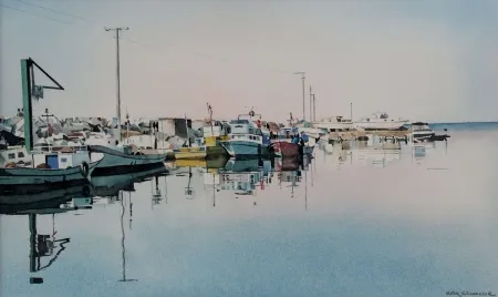 METİN SÖNMEZLER tarafından 2007 yılında 28x43 cm ölçülerinde Kağıt üzeri sulu boya tekniği ile yapılmıştır.