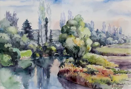 LÜTFÜ ÖZSOY tarafından 2006 yılında 33x48 cm ölçülerinde Kağıt üzeri sulu boya tekniği ile yapılmıştır.