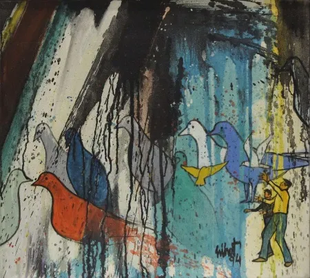 NİHAT KAHRAMAN tarafından 1994 yılında 40x45 cm ölçülerinde Tuval üzeri yağlı boya tekniği ile yapılmıştır.