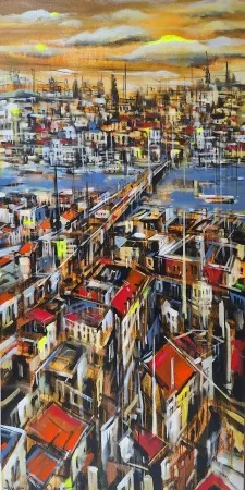 AYHAN ÇETİN tarafından 2025 yılında 130x65 cm ölçülerinde Tuval üzeri akrilik boya tekniği ile yapılmıştır.