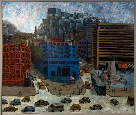 BÜLENT AYTAÇ tarafından 2022 yılında 140x165 cm ölçülerinde Tuval üzeri yağlı boya tekniği ile yapılmıştır.