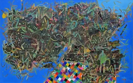 ENGİN KORKMAZ tarafından 2025 yılında 150x240 cm ölçülerinde Tuval üzeri akrilik boya tekniği ile yapılmıştır.