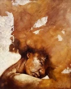 TALAT AYHAN tarafından 92x73 cm ölçülerinde Tuval üzeri karışık teknik tekniği ile yapılmıştır.