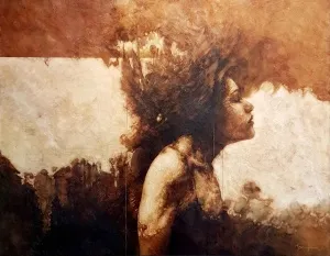 TALAT AYHAN tarafından 90x116 cm ölçülerinde Tuval üzeri karışık teknik tekniği ile yapılmıştır.