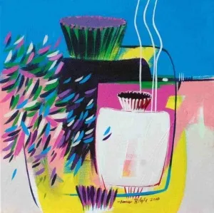 TAMER BİLGİÇ tarafından 2009 yılında 30x30 cm ölçülerinde Tuval üzeri akrilik boya tekniği ile yapılmıştır.