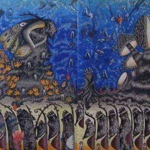 HASAN KIRAN tarafından 2007 yılında 120x340 cm ölçülerinde Ağaç Baskı tekniği ile yapılmıştır.