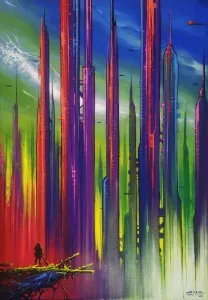 TAYYAR ÖZKAN tarafından 2025 yılında 70x50 cm ölçülerinde Tuval üzeri akrilik boya tekniği ile yapılmıştır.