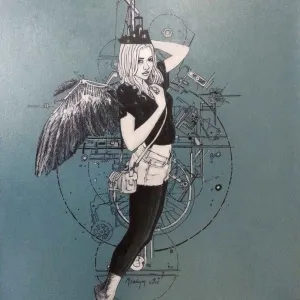 MEHMET SAKIZCI tarafından 2018 yılında 60x50 cm ölçülerinde Tuval üzeri akrilik boya tekniği ile yapılmıştır.