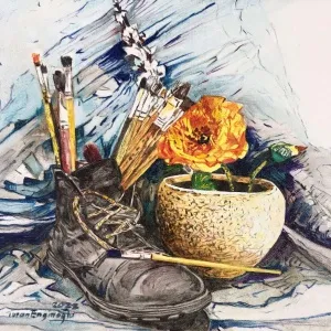 TURAN ENGİNOĞLU tarafından 2022 yılında 25x25 cm ölçülerinde Tuval üzeri yağlı boya tekniği ile yapılmıştır.