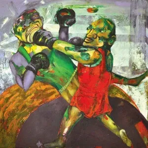 ÜMİT YİĞİT tarafından 2012 yılında 100x100 cm ölçülerinde Tuval üzeri yağlı boya tekniği ile yapılmıştır.