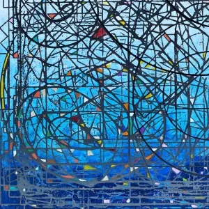 ALİ ERTUĞRUL KÜPELİ tarafından 2021 yılında 60x60 cm ölçülerinde MDF üzeri akrilik boya tekniği ile yapılmıştır.