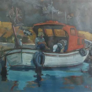 VASIF PEHLİVANOĞLU tarafından 2013 yılında 43x50 cm ölçülerinde Tuval üzeri yağlı boya tekniği ile yapılmıştır.