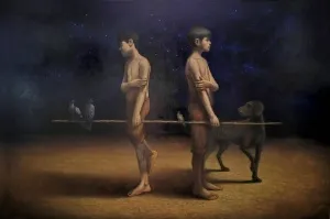 ERDİ KORKMAZ tarafından 2025 yılında 100x150 cm ölçülerinde Tuval üzeri yağlı boya tekniği ile yapılmıştır.