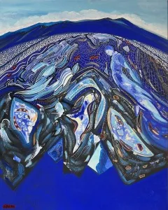 NECMETTİN ÖZLÜ tarafından 2024 yılında 100x80 cm ölçülerinde Tuval üzeri akrilik boya tekniği ile yapılmıştır.