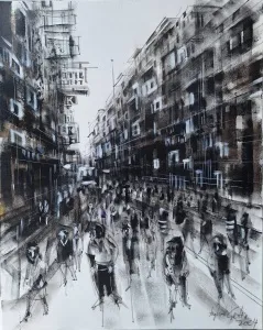 AYHAN ÇETİN tarafından 2024 yılında 100x80 cm ölçülerinde Tuval üzeri akrilik boya tekniği ile yapılmıştır.