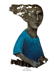 FATMA KARA  tarafından 2023 yılında 42x27 cm ölçülerinde Kurşun Döküm Üzeri Yağlı Boya tekniği ile yapılmıştır.