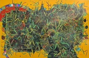 ENGİN KORKMAZ tarafından 2025 yılında 150x240 cm ölçülerinde Tuval üzeri akrilik boya tekniği ile yapılmıştır.