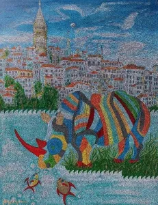 MURAT ÖZDOĞRU tarafından 2025 yılında 150x120 cm ölçülerinde Tuval üzeri akrilik boya tekniği ile yapılmıştır.