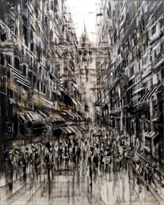 AYHAN ÇETİN tarafından 2025 yılında 150x120 cm ölçülerinde Tuval üzeri akrilik boya tekniği ile yapılmıştır.