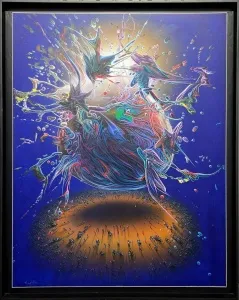 RAŞİT ALTUN tarafından 2021 yılında 140x110 cm ölçülerinde Tuval üzeri akrilik boya tekniği ile yapılmıştır.