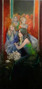 GÜLAY YÜKSEL tarafından 2024 yılında 150x70 cm ölçülerinde Tuval üzeri akrilik boya tekniği ile yapılmıştır.