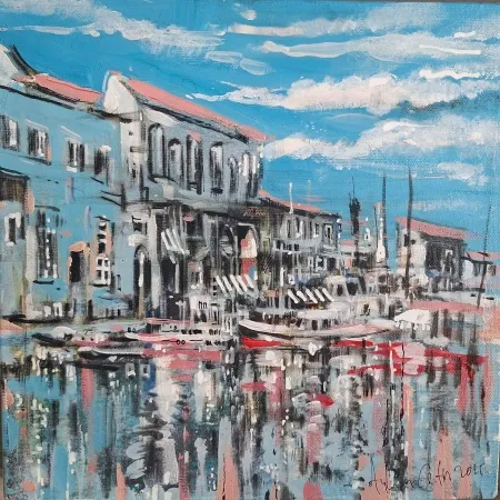 AYHAN ÇETİN tarafından 2025 yılında 25x25 cm ölçülerinde Tuval üzeri akrilik boya tekniği ile yapılmıştır.