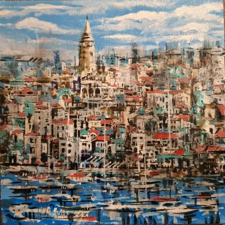 AYHAN ÇETİN tarafından 2025 yılında 25x25 cm ölçülerinde Tuval üzeri akrilik boya tekniği ile yapılmıştır.
