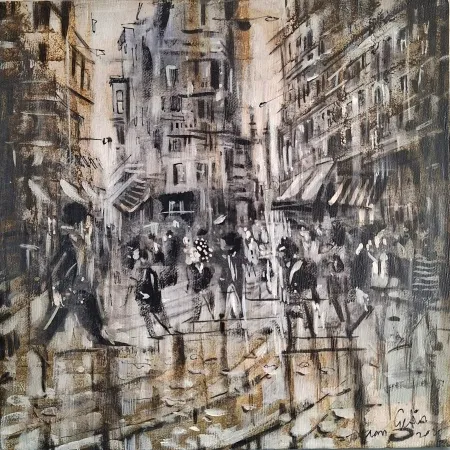 AYHAN ÇETİN tarafından 2025 yılında 25x25 cm ölçülerinde Tuval üzeri akrilik boya tekniği ile yapılmıştır.