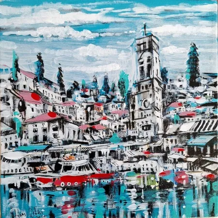 AYHAN ÇETİN tarafından 2025 yılında 25x25 cm ölçülerinde Tuval üzeri akrilik boya tekniği ile yapılmıştır.