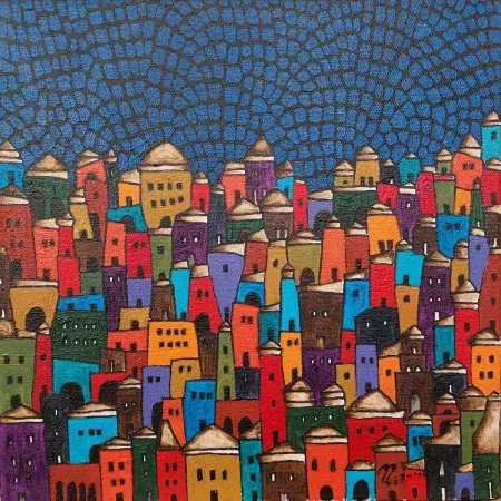 BİNNUR YÜCEBAŞ RUOCCO tarafından 2025 yılında 25x25 cm ölçülerinde Tuval üzeri yağlı boya tekniği ile yapılmıştır.