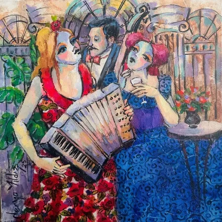 DERYA YILDIZ tarafından 2025 yılında 25x25 cm ölçülerinde Tuval üzeri yağlı boya tekniği ile yapılmıştır.