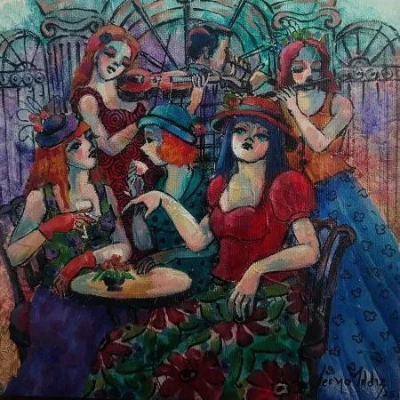 DERYA YILDIZ tarafından 2025 yılında 25x25 cm ölçülerinde Tuval üzeri yağlı boya tekniği ile yapılmıştır.