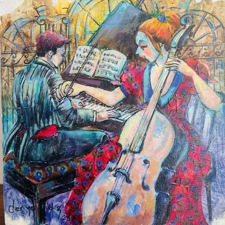 DERYA YILDIZ tarafından 2025 yılında 25x25 cm ölçülerinde Tuval üzeri yağlı boya tekniği ile yapılmıştır.