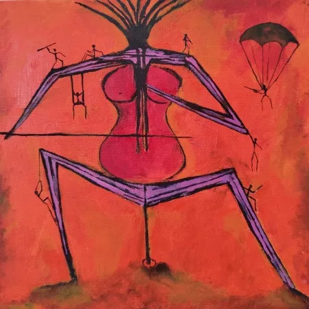 DOĞAN KARAKILIÇ tarafından 2025 yılında 25x25 cm ölçülerinde Tuval üzeri yağlı boya tekniği ile yapılmıştır.