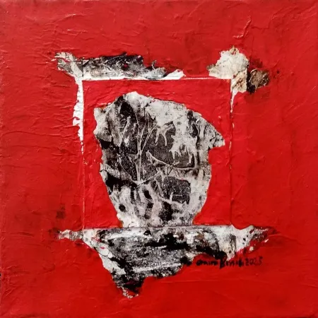 EMİNE BIYIKLI tarafından 2025 yılında 25x25 cm ölçülerinde Tuval üzeri karışık teknik tekniği ile yapılmıştır.