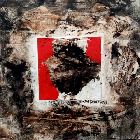 EMİNE BIYIKLI tarafından 2025 yılında 25x25 cm ölçülerinde Tuval üzeri karışık teknik tekniği ile yapılmıştır.