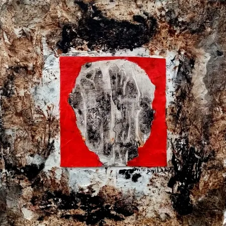 EMİNE BIYIKLI tarafından 2025 yılında 25x25 cm ölçülerinde Tuval üzeri karışık teknik tekniği ile yapılmıştır.