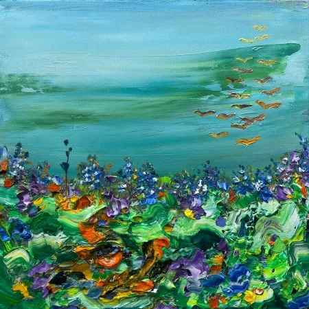 FATMA ÇEVİK tarafından 2025 yılında 25x25 cm ölçülerinde Tuval üzeri yağlı boya tekniği ile yapılmıştır.