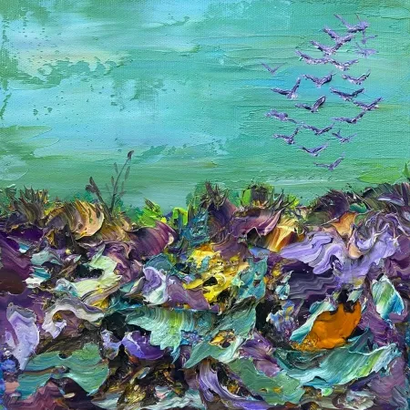 FATMA ÇEVİK tarafından 2025 yılında 25x25 cm ölçülerinde Tuval üzeri yağlı boya tekniği ile yapılmıştır.