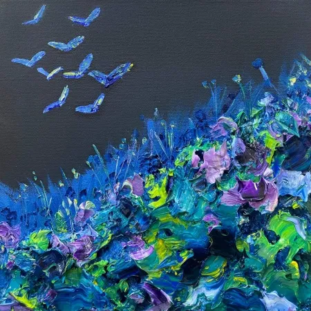 FATMA ÇEVİK tarafından 2025 yılında 25x25 cm ölçülerinde Tuval üzeri yağlı boya tekniği ile yapılmıştır.