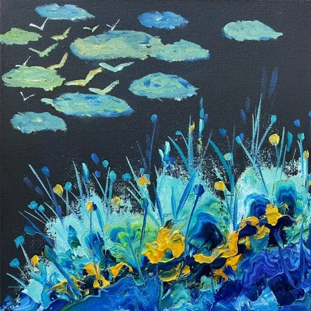 FATMA ÇEVİK tarafından 2025 yılında 25x25 cm ölçülerinde Tuval üzeri yağlı boya tekniği ile yapılmıştır.