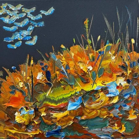 FATMA ÇEVİK tarafından 2025 yılında 25x25 cm ölçülerinde Tuval üzeri yağlı boya tekniği ile yapılmıştır.