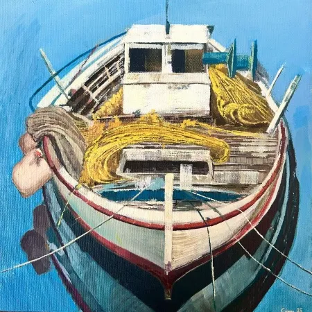 GÜRAY UYGUN tarafından 2025 yılında 25x25 cm ölçülerinde Tuval üzeri akrilik boya tekniği ile yapılmıştır.